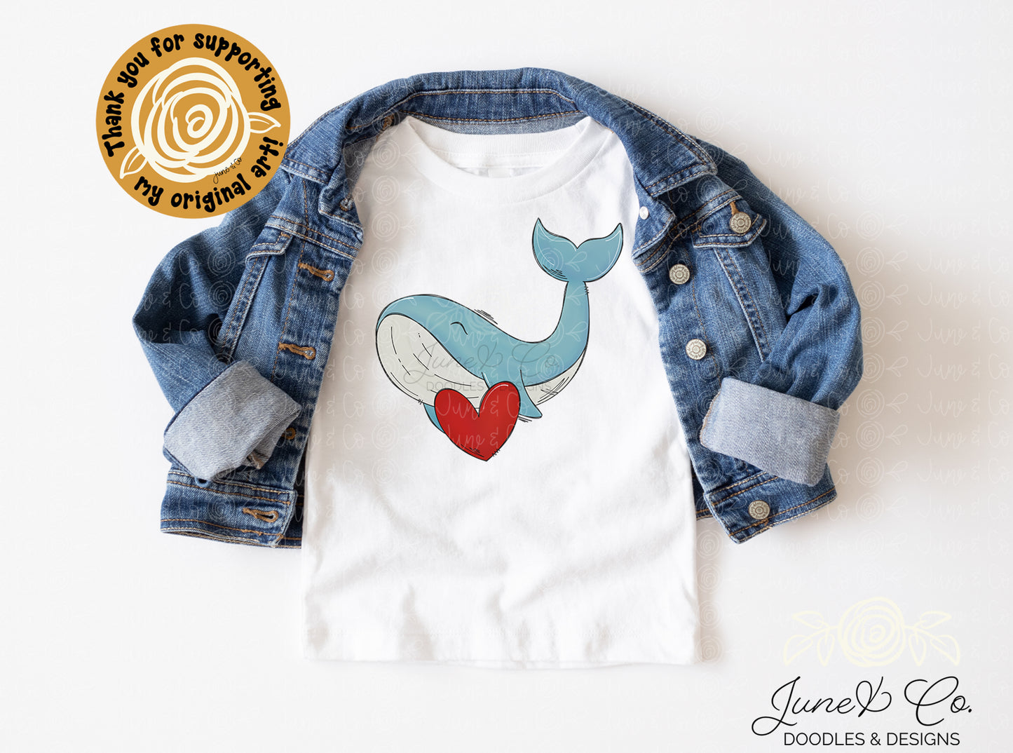 Boys Whale With Heart| Valentine's Day Sublimation File| Boys V-Day Shirt Design| Hand Sketched Printable Art| Instant Download