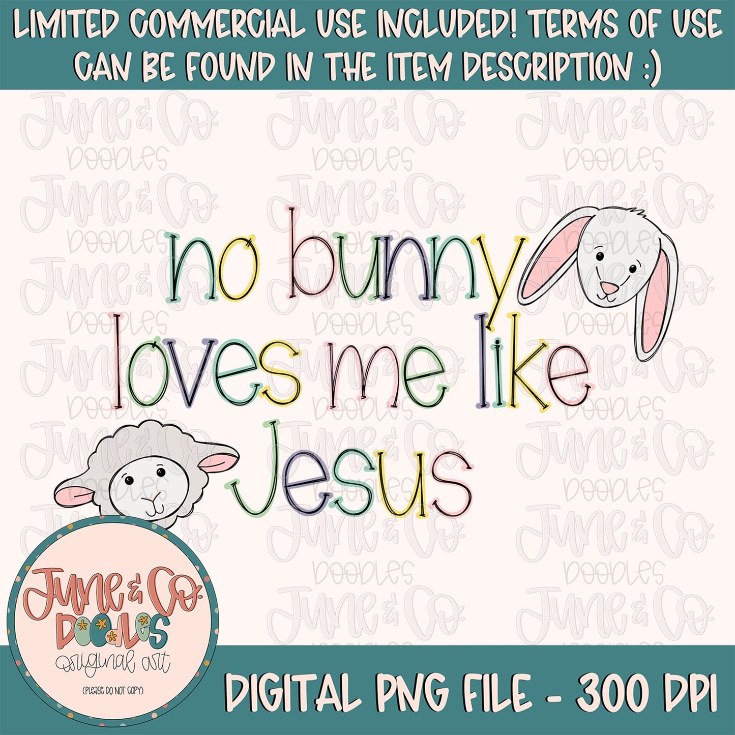 No Bunny Loves Me Like Jesus PNG Bundle| Christian Easter Sublimation File| Kids Easter Shirt Design| Printable Art| Instant Download