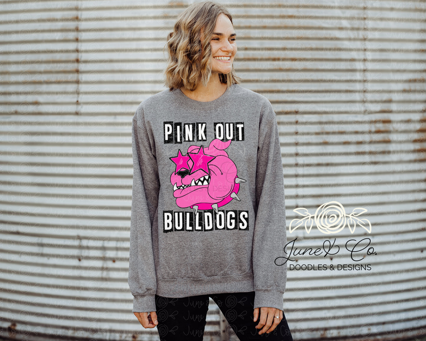 Pink Out Bulldogs PNG| Football Pink Out Mascot Sublimation File| Breast Cancer Awareness Shirt Design| Printable Art| Instant Download