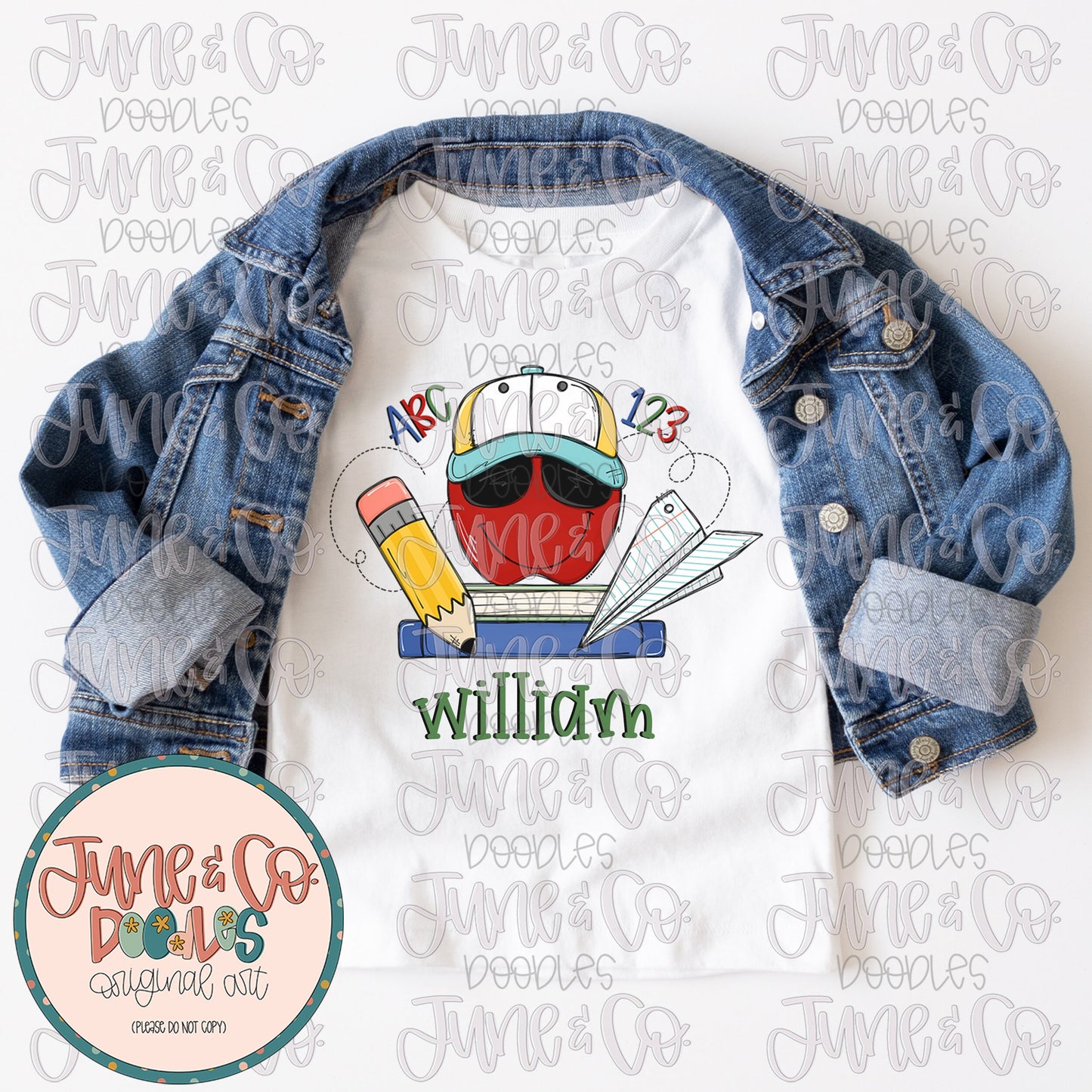 Boys School Things PNG| Boy Back To School Sublimation File| School Doodles Shirt Design| Hand Drawn Printable Art| Instant Download