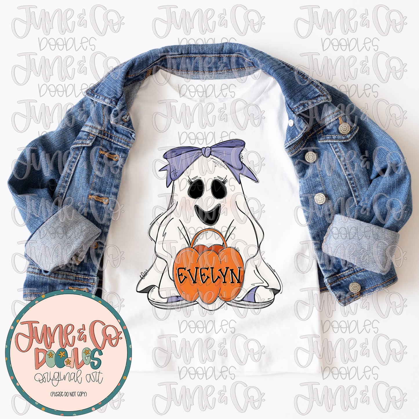 Girl Ghost PNG| Coquette Ghost In Bow Sublimation File| Girly Trick or Treat Shirt Design| Hand Drawn Printable Art| Instant Download
