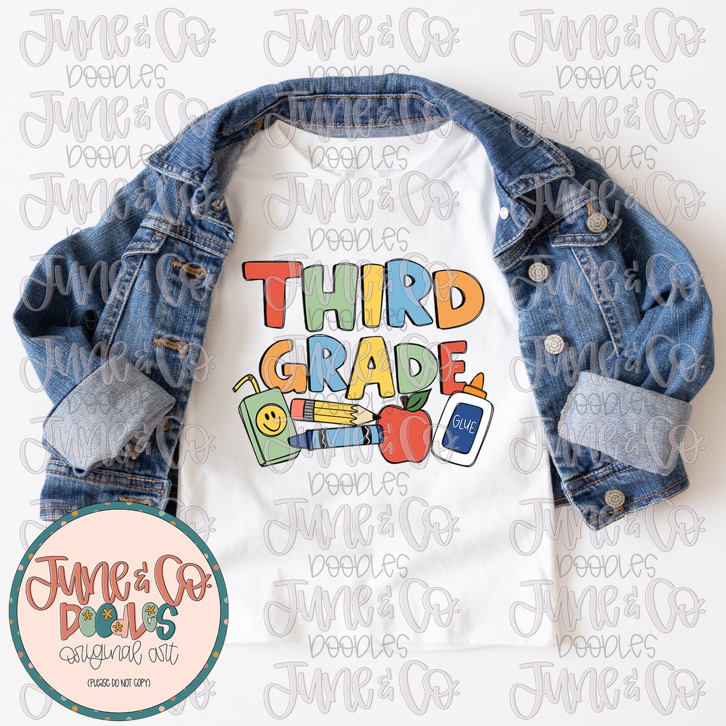 Boys Third Grade Doodles PNG| Boy Back To School Sublimation File| Elementary School Shirt Design| Printable Art| Instant Download