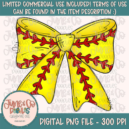 Softball Bow PNG| Coquette Softball Sublimation File| Girly Game Day Shirt Design| Hand Sketched Printable Art| Instant Download