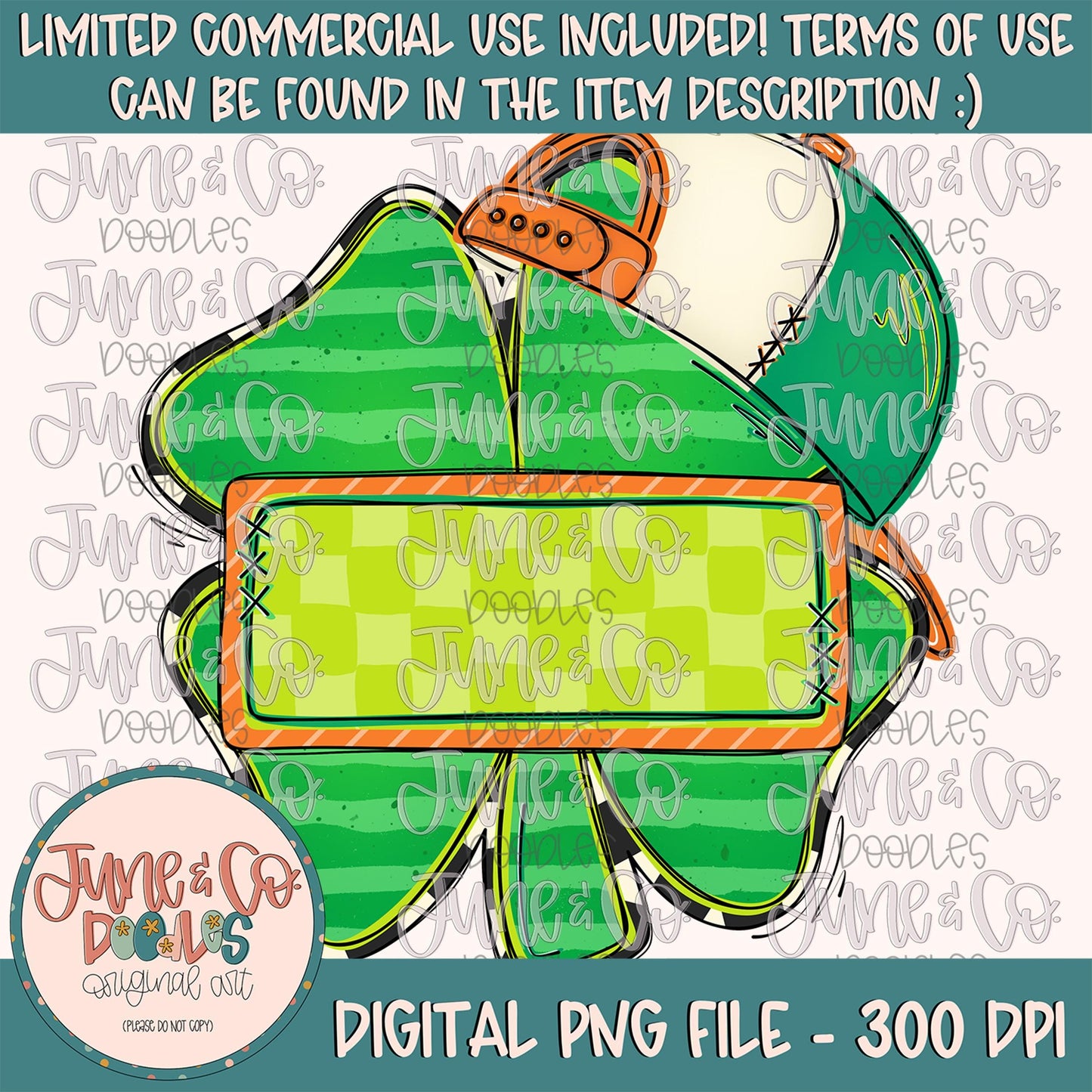Cool Shamrock With Name Plate PNG| Shamrock In Backwards Hat Graphic| Boys St. Patrick's Day Shirt Design| Hand Drawn Art| Digital Download