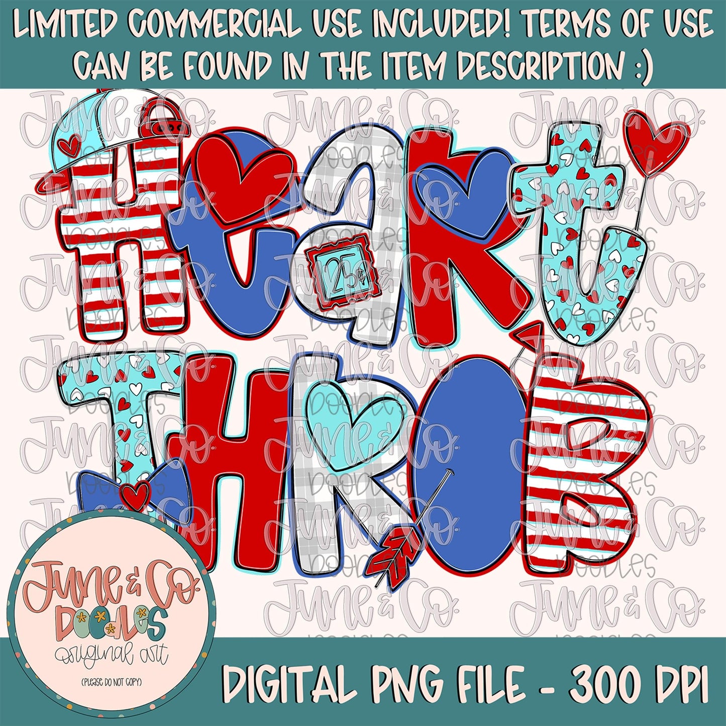 VDay Heart Throb PNG| Boys Valentine's Day Sublimation File|Little Man Holiday Shirt Design| Hand Lettered/Hand Drawn Art| Digital Download