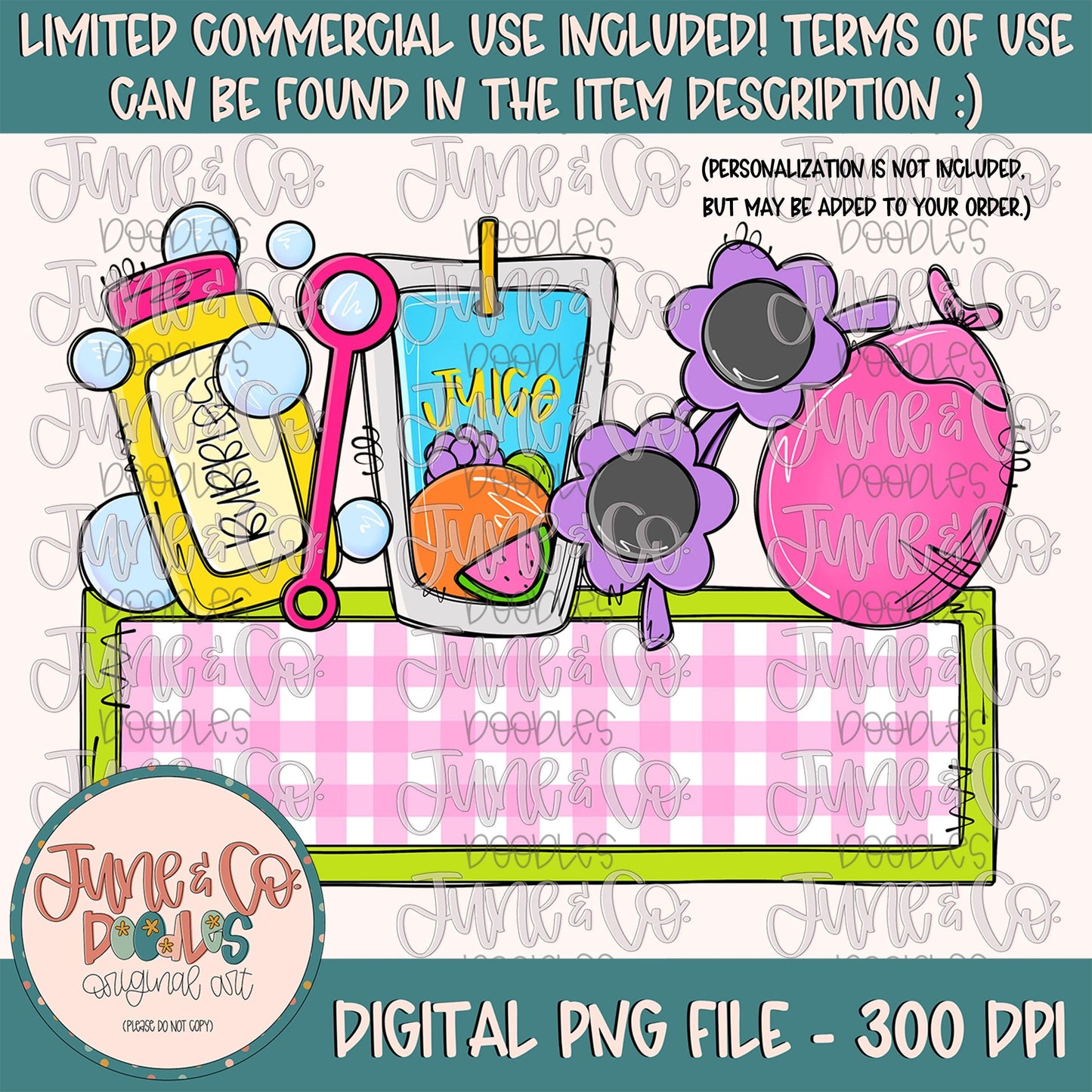Girls Summer Things With Name Plate PNG| Summer Time Sublimation File| Outside Fun Shirt Design| Printable Art| Instant Download