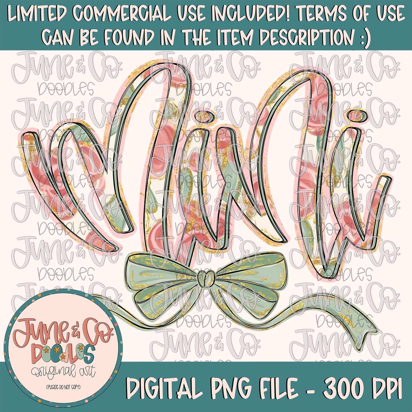 Painted Floral Mini PNG| Mini With Bow Sublimation File| Floral Mother's Day Shirt Design| Hand Lettered Printable Art| Digital Download