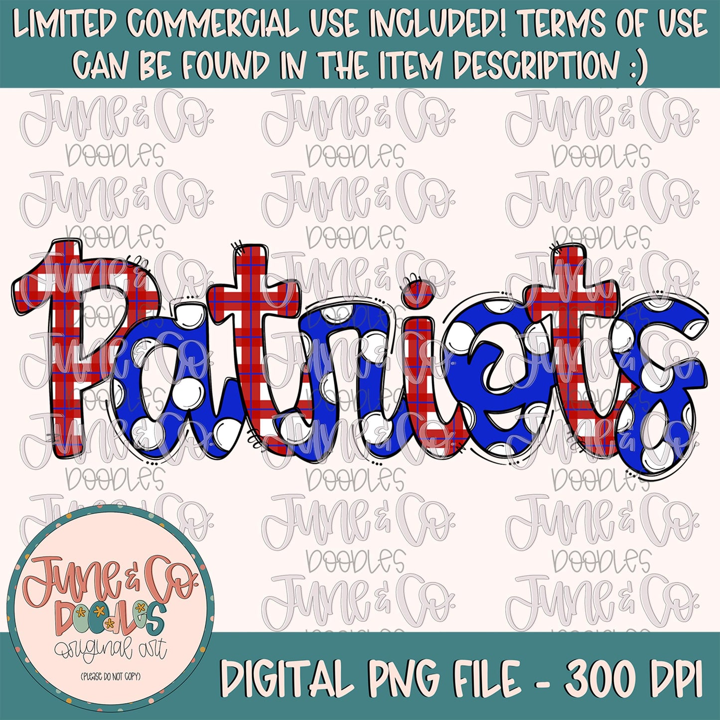 Patriots Doodle PNG| Patriots Mascot Sublimation File| Game Day Shirt Design| Doodle Letters| Hand Drawn Printable Art| Digital Download