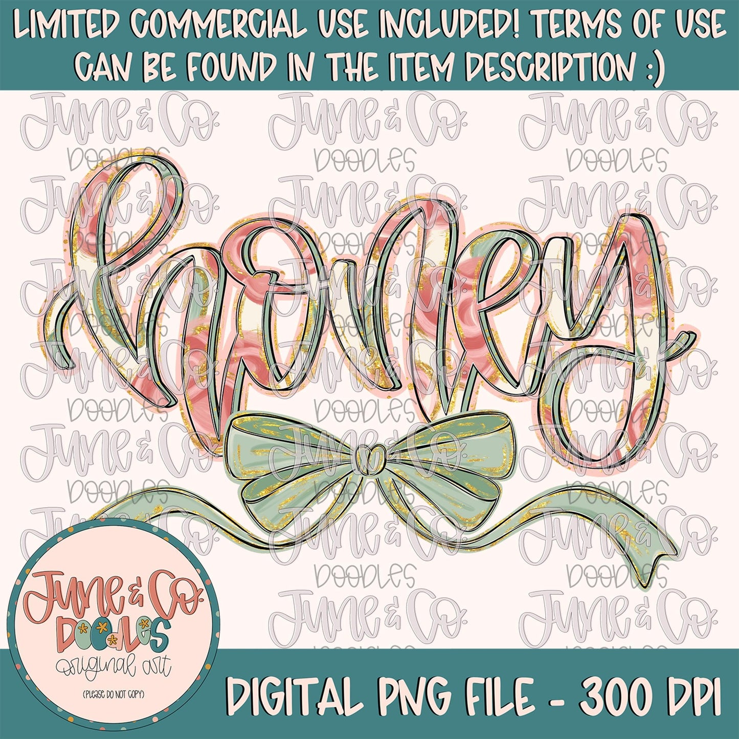 Painted Floral Honey PNG| Honey With Bow Sublimation File| Floral Mother's Day Shirt Design| Hand Lettered Printable Art| Digital Download