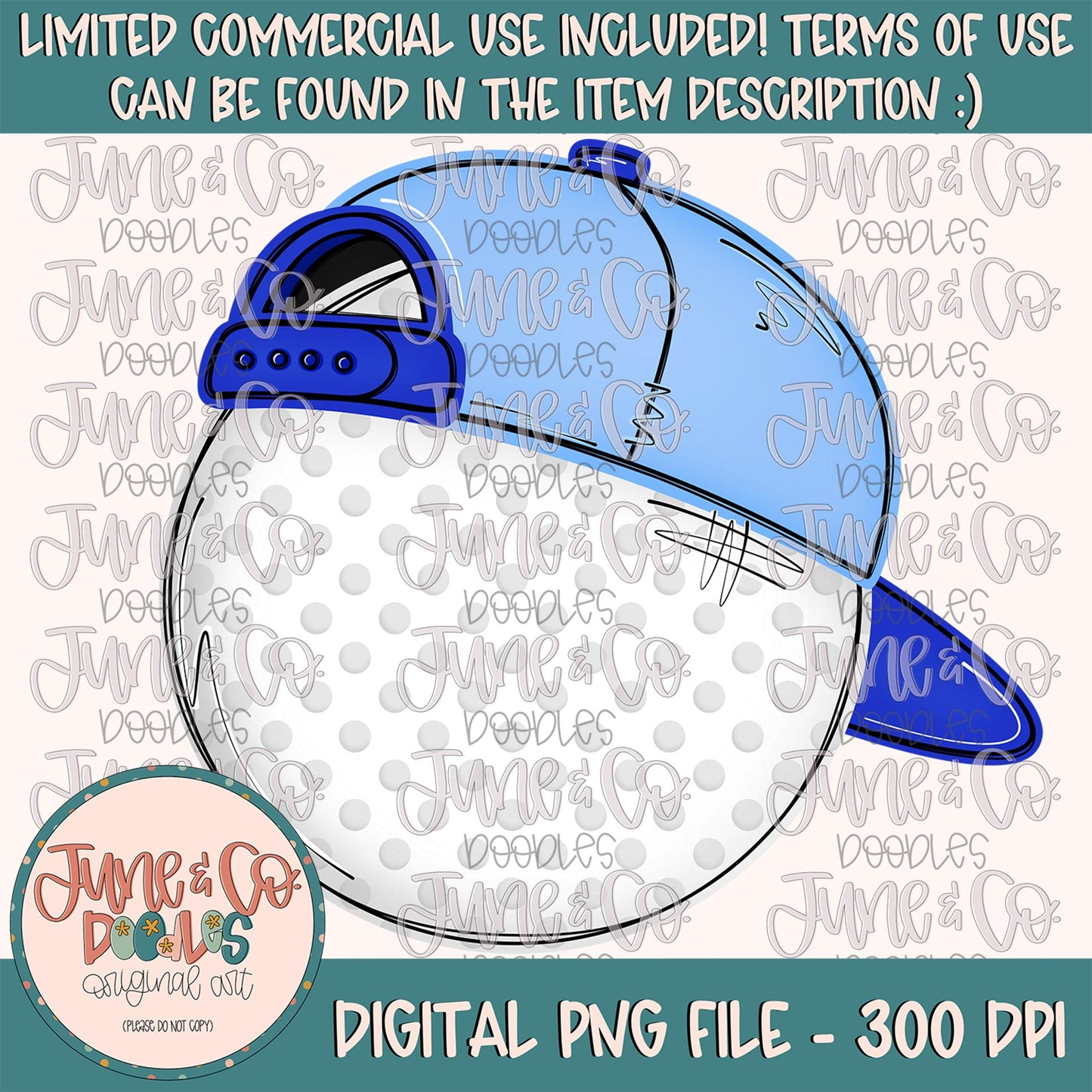 Cool Golf Ball PNG| Golf Ball With With Hat Sublimation File| Boys Golfing Shirt Design| Hand Drawn Printable Art| Digital Download