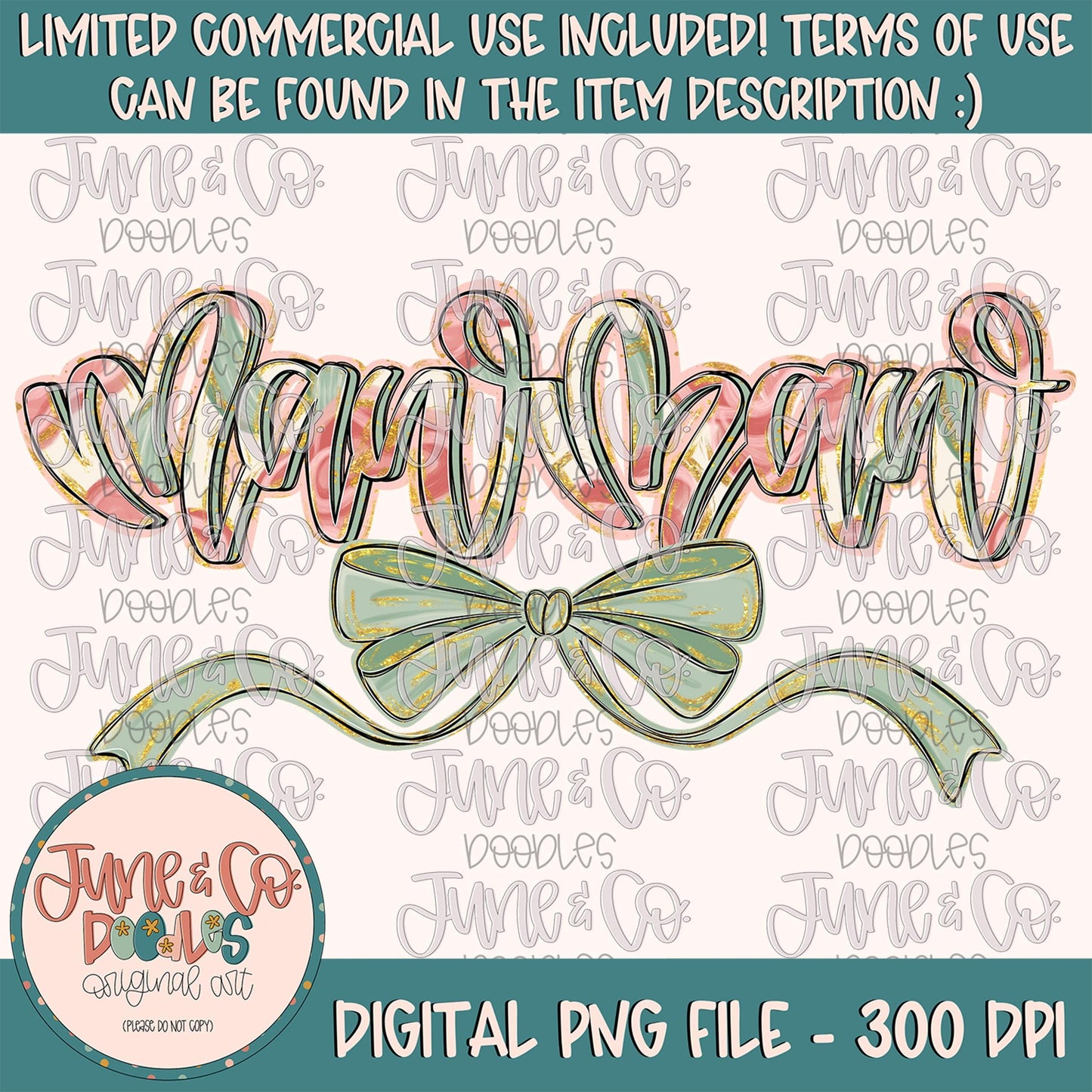 Painted Floral Mawmaw PNG| Mawmaw With Bow Sublimation File| Floral Mother's Day Shirt Design| Hand Lettered Printable Art| Digital Download