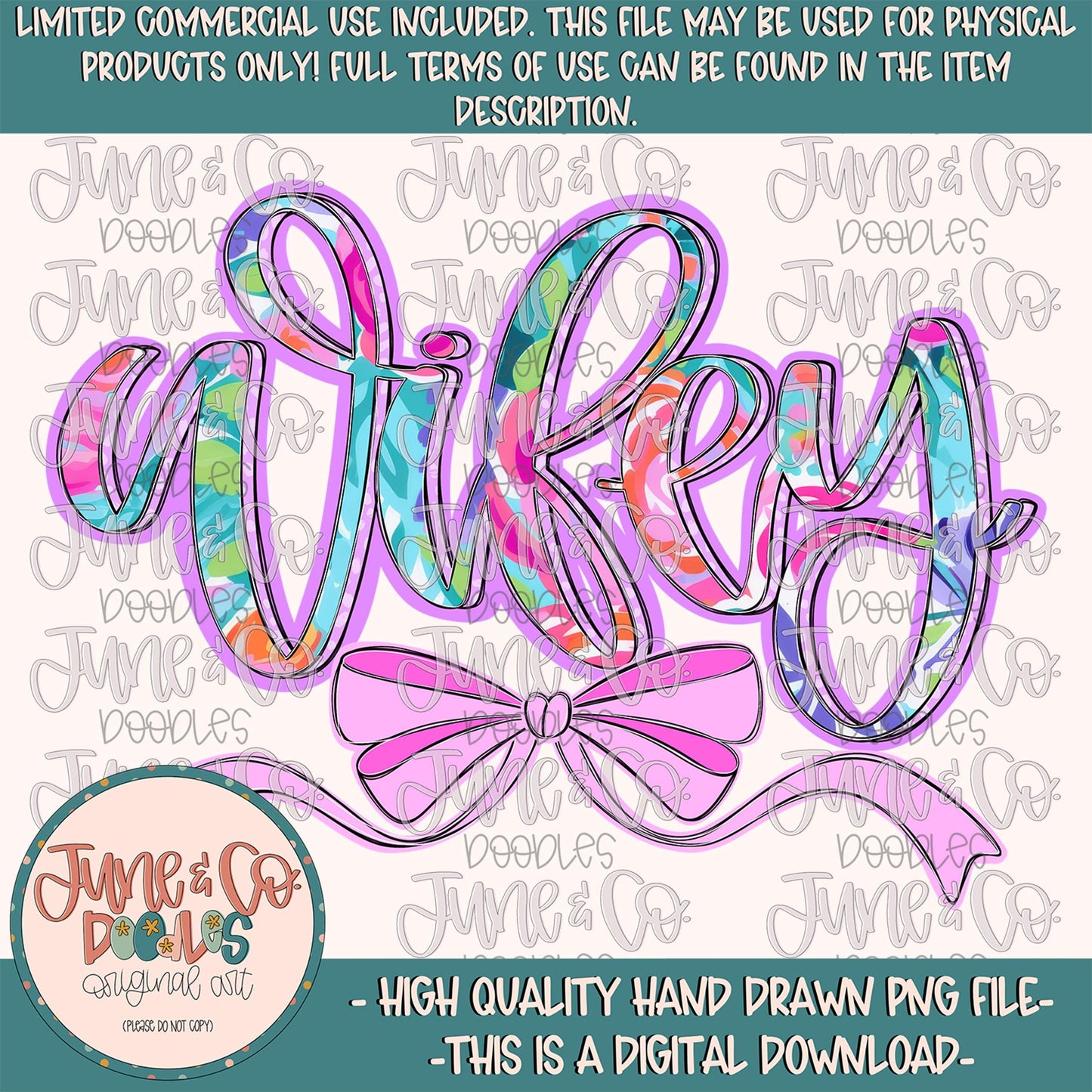 Bright Floral Wifey PNG| Wifey With Bow Sublimation File| Modern Calligraphy Shirt Design| Hand Lettered Printable Art| Digital Download