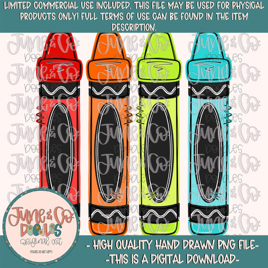 Boys Neon Crayons PNG| Boys Back To School Sublimation File| Bright Crayon Doodles Shirt Design| Hand Drawn Art| Digital Download