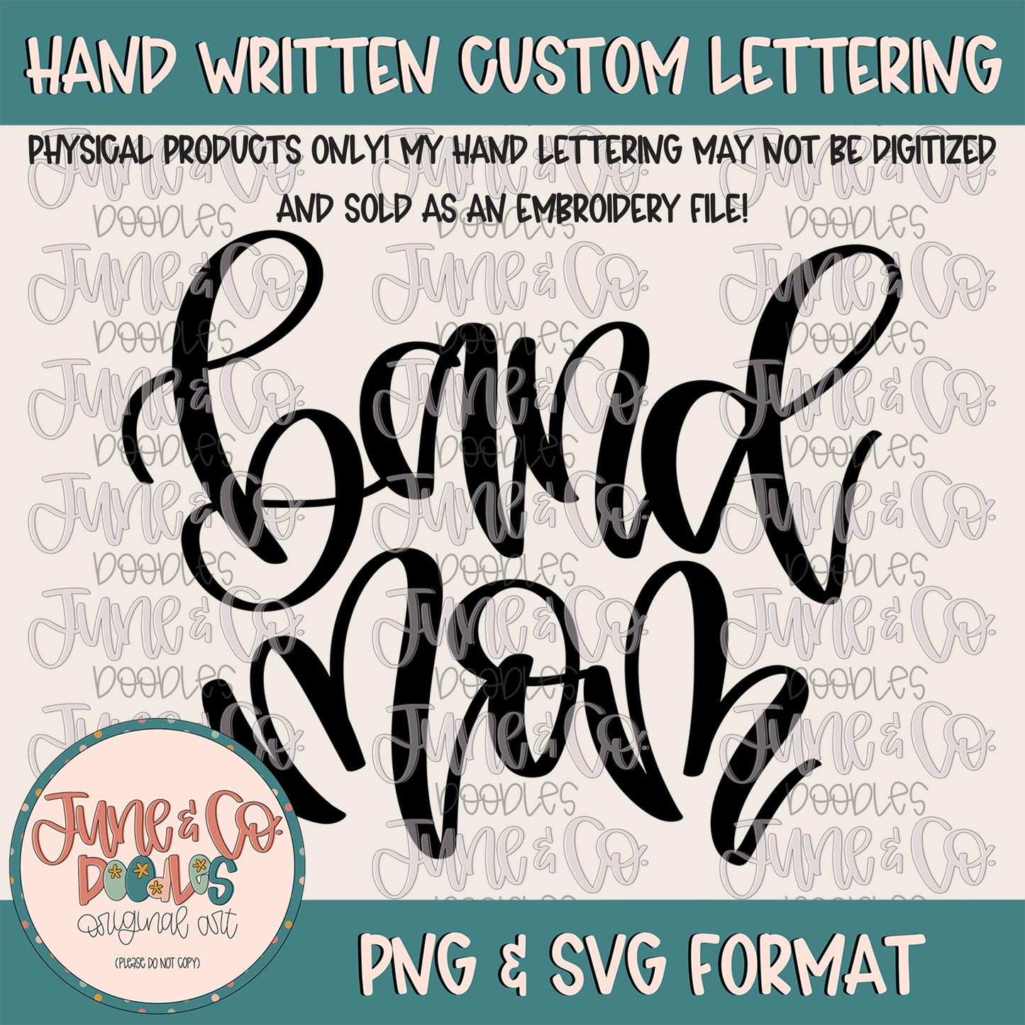 Band Mom PNG| Hand Lettered Band Mom Sublimation File| Game Day Shirt Design| Modern Calligraphy SVG| Printable Art| Digital Download