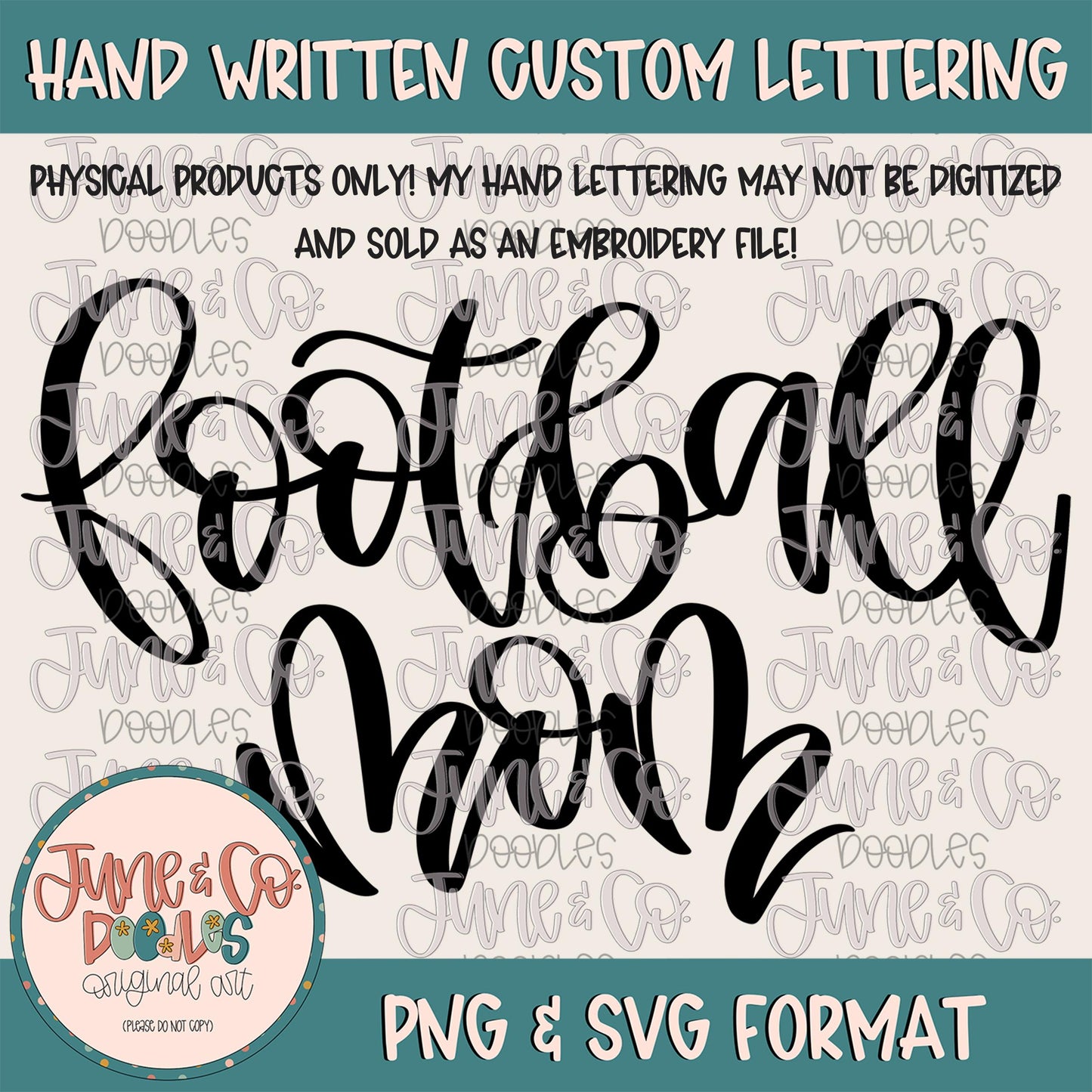 Football Mom PNG| Hand Lettered Sports Mom File| Game Day Shirt Design| Modern Calligraphy SVG| Printable Art| Digital Download
