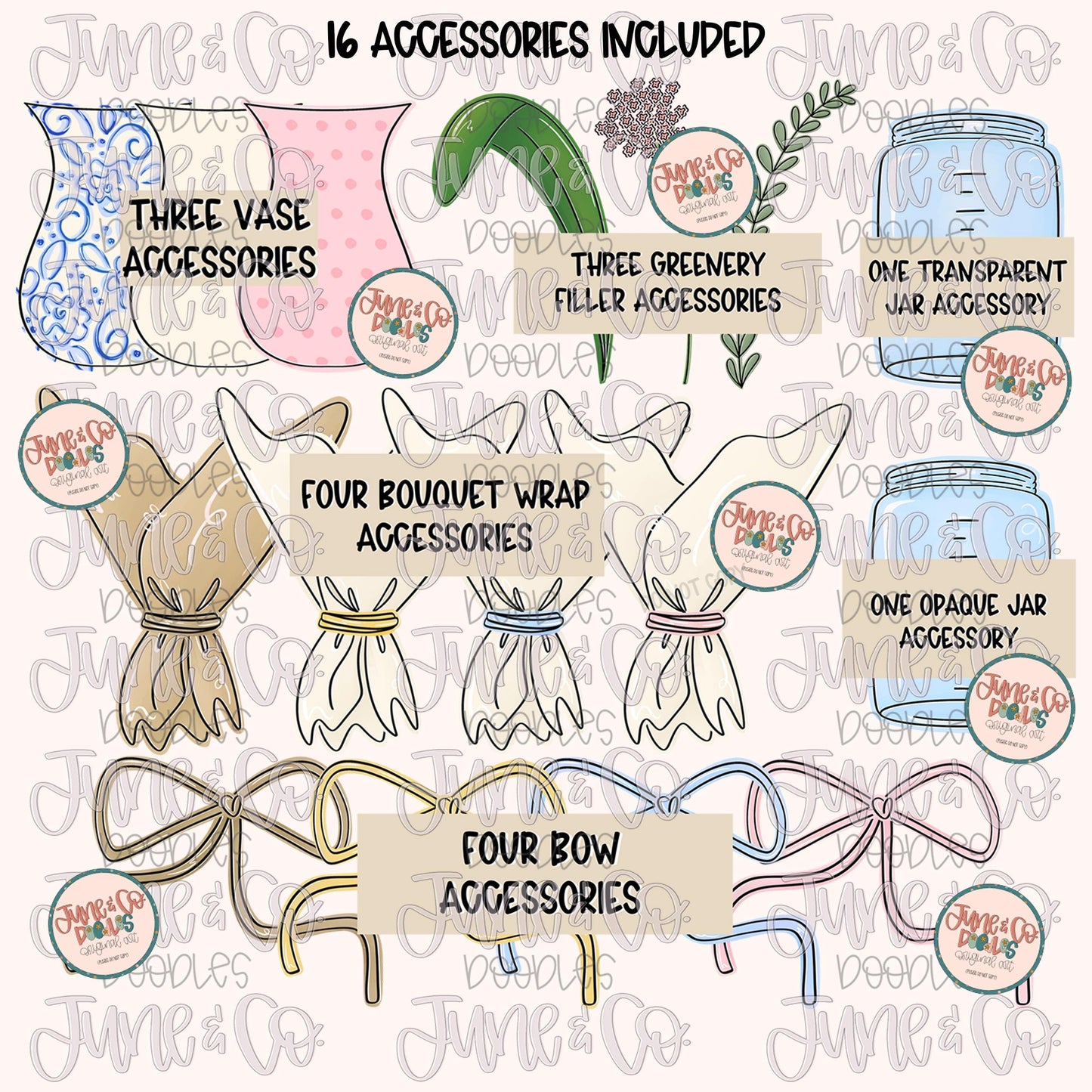 Build Your Own Bouquet Bouquet PNG Bundle| Custom Floral Mother's Day Design| Birth Month Flowers| Hand Drawn Art| Digital Download