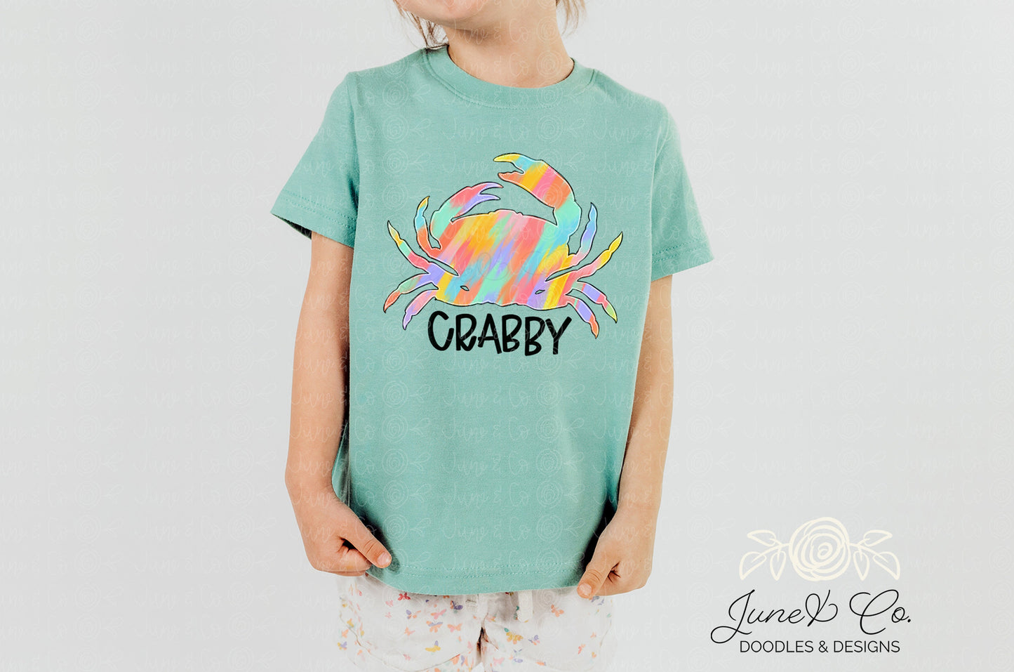 Colorful Watercolor Crab PNG| Crabby Sublimation File| Beachy Shirt Designs| Summer Printable Art| Hand Lettering/ Instant Download