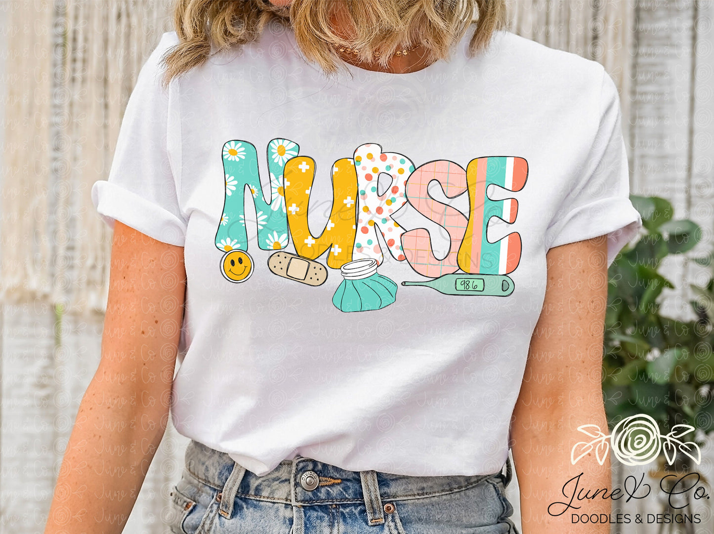 Retro Nurse PNG| Colorful RN Sublimation File| Hand Lettered Nurse Shirt Design| Nursing Printable Art| Instant Download