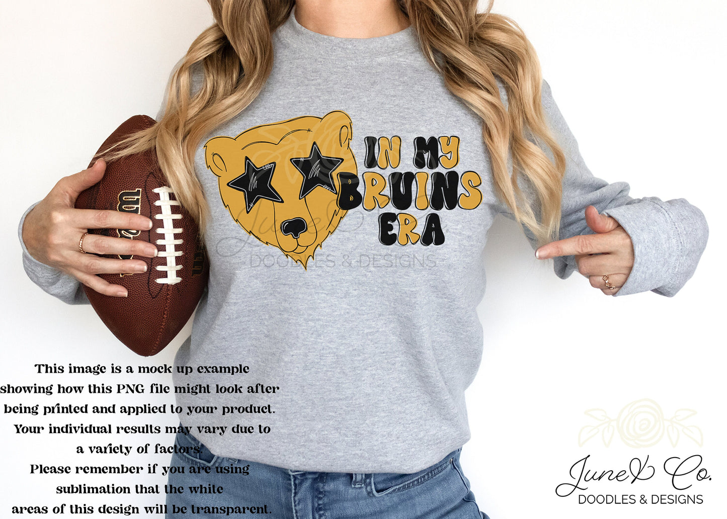 In My Bruins Era PNG| Game Day Mascot Sublimation File| School Spirit Shirt Design| Hand Lettered Printable Art| Instant Download