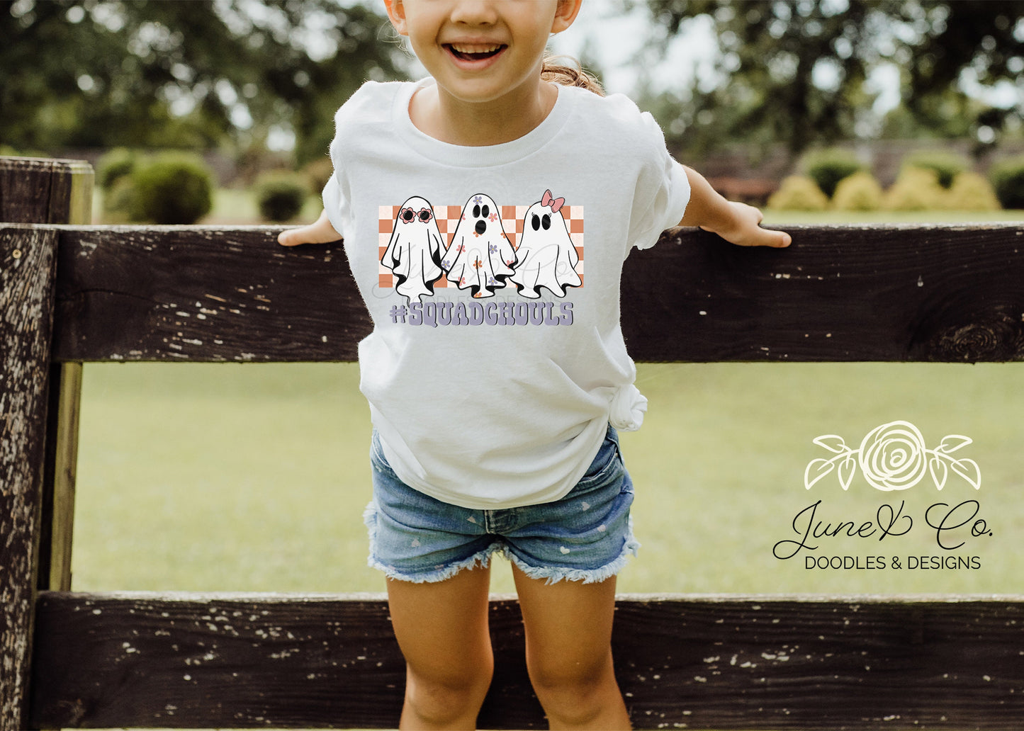Squad Ghouls Ghost Trio PNG| Girls Halloween Sublimation File| Trick or Treating Shirt Design| Hand Drawn Printable Art| Instant Download