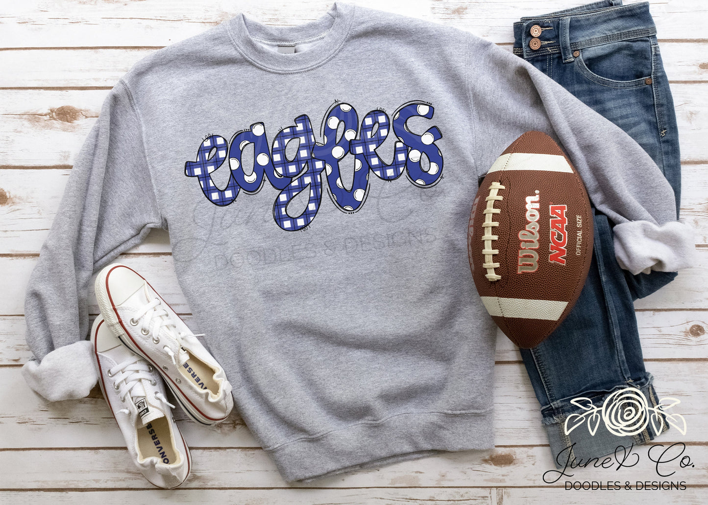 Eagles Doodle PNG| Mascot Lettering Sublimation File| Sports Team Shirt Design| Hand Lettered Printable Art| Instant Download