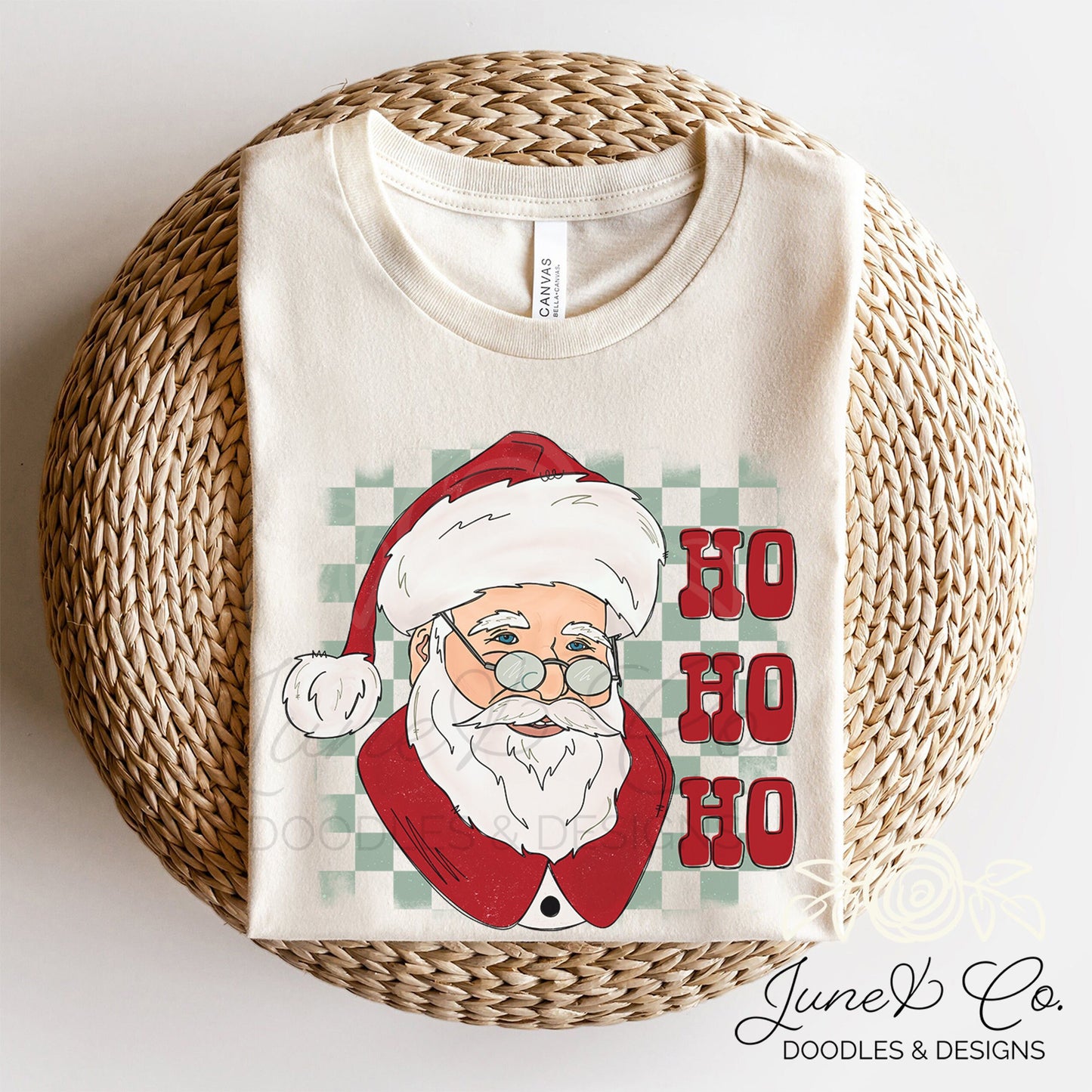 Red Santa Ho Ho Ho PNG| Christmas Sublimation File| St. Nick Shirt Design|Retro Christmas Printable Art| Instant Download