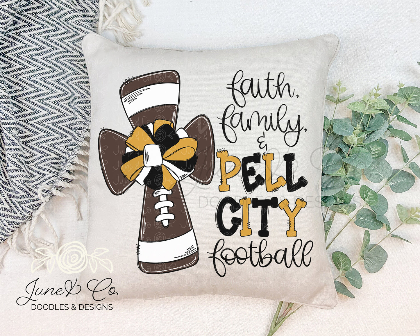 Faith, Family, & Pell City Football PNG| Sports Team Sublimation File| Game Day Shirt Design| School Spirit Printable Art| Instant Download