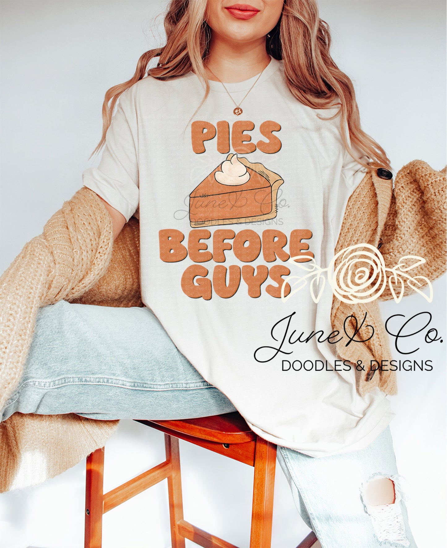 Pies Before Guys PNG| Retro Fall Holiday Sublimation File| Thanksgiving Shirt Design| Hand Sketched Printable Art| Instant Download