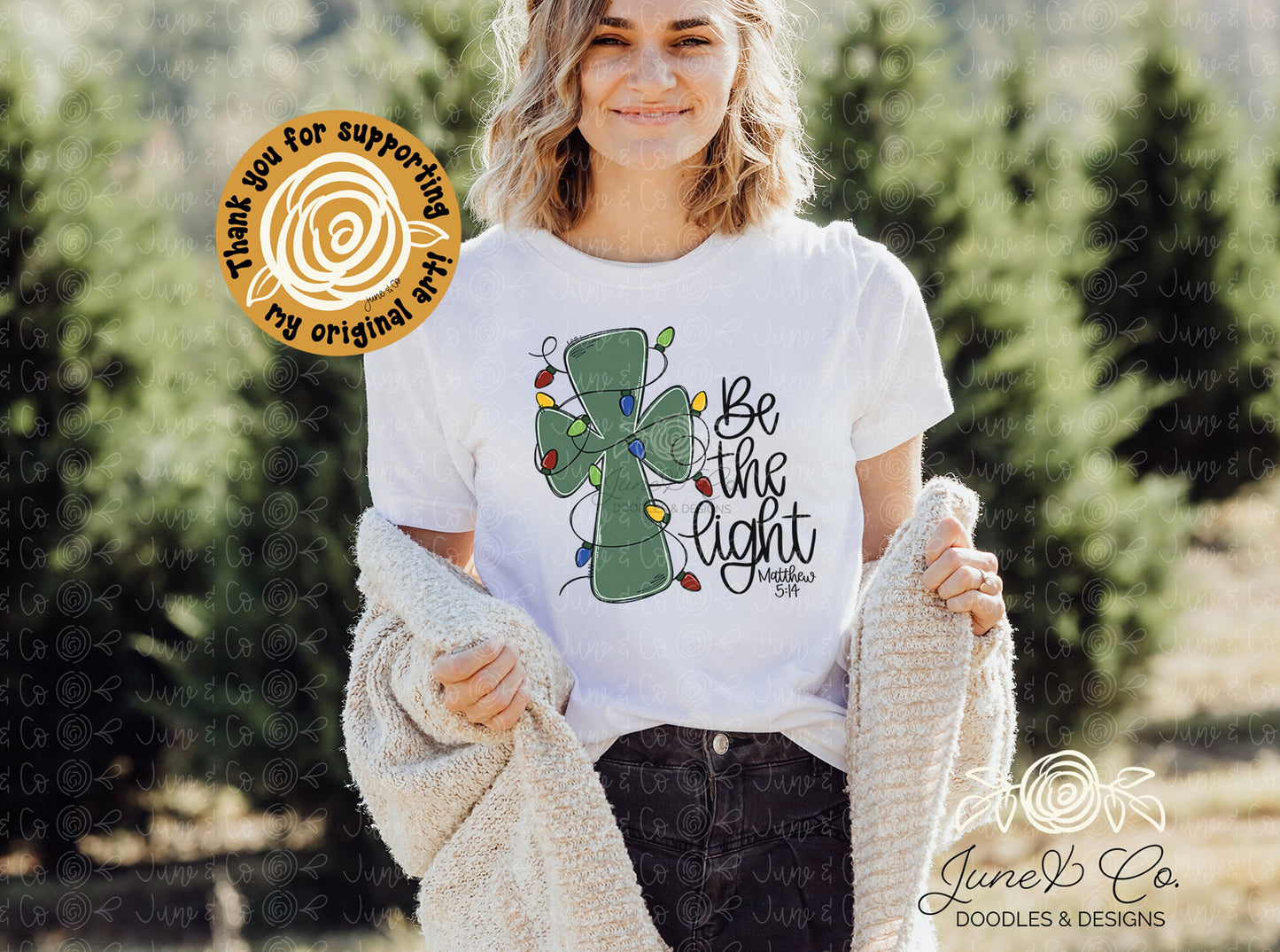 Be The Light PNG| Christian Christmas Sublimation File| Holiday Bible Verse Shirt Design| Hand Lettered Printable Art| Instant Download