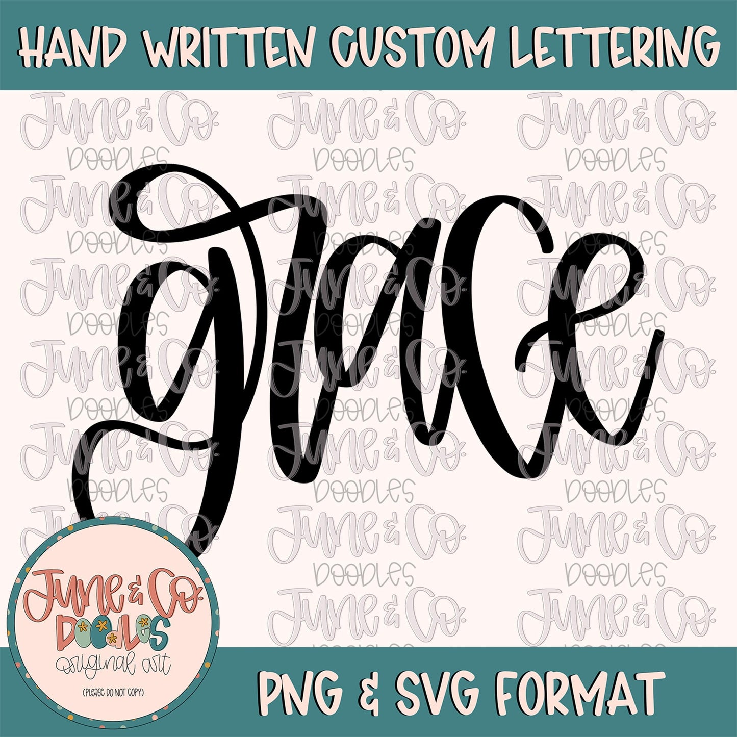 Grace Hand Lettering PNG| Modern Calligraphy| Christian Sublimation File| Religious Shirt Design| Hand Lettered SVG| Instant Download