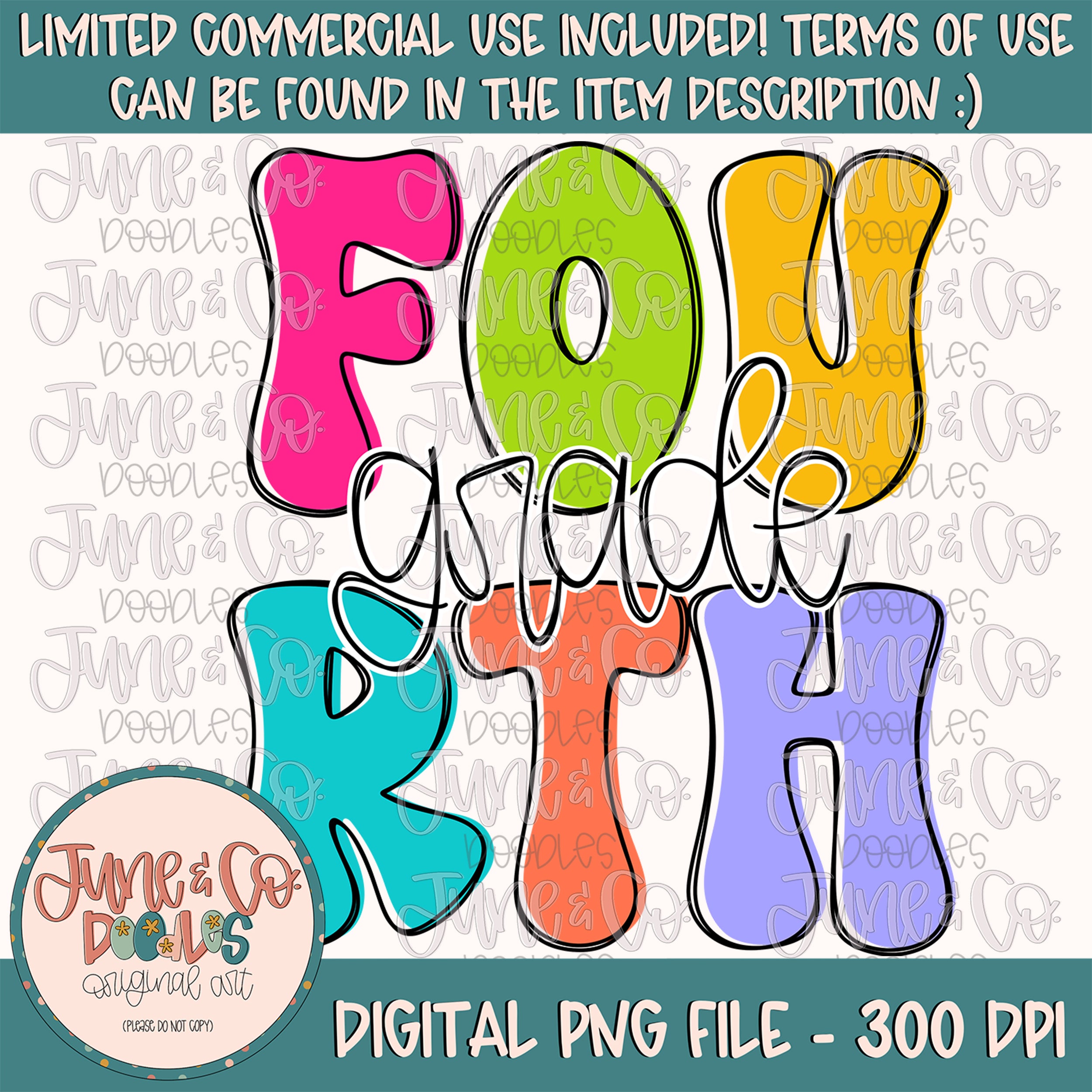 Neon Rainbow Fourth Grade PNG| Girls Back To School Sublimation File ...