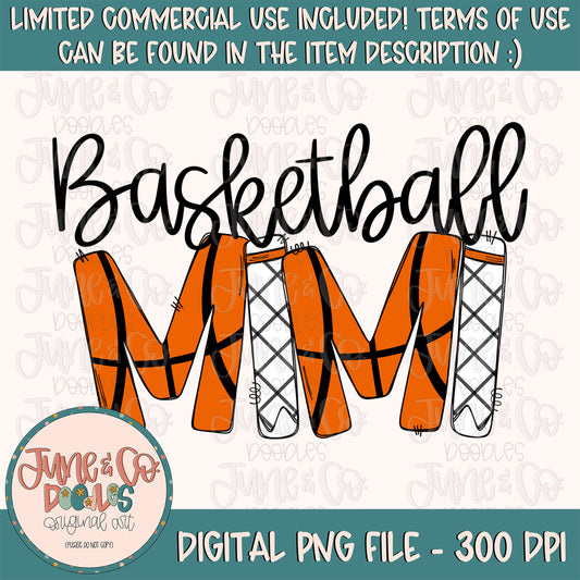 Basketball Mimi PNG| Sports Grandma Sublimation File| Basketball Season Shirt Design| Hand Lettered Printable Art| Instant Download