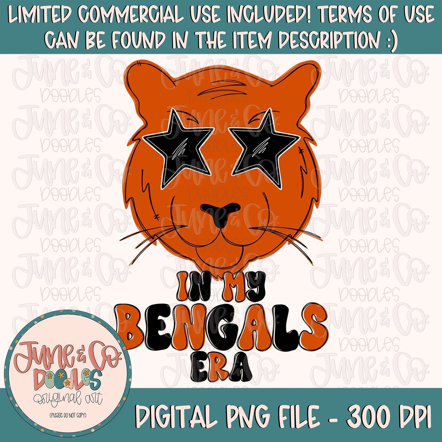 In My Bengals Era PNG| Game Day Mascot Sublimation File| School Spirit Shirt Design| Hand Lettered Printable Art| Instant Download