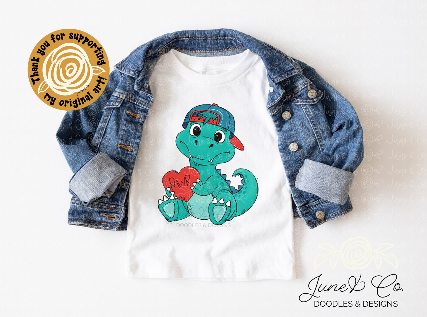 Cool Valentine's Dino Boy PNG| Dinosaur Doodle Sublimation File| Valentine's Day Shirt Design| Hand Sketched Printable Art| Instant Download