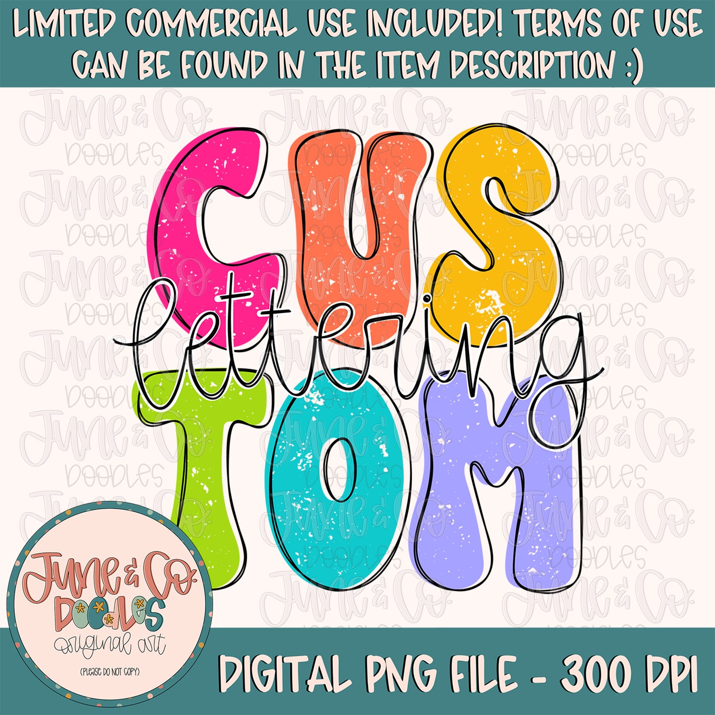 Custom Retro Lettering PNG| Made To Order Stacked Letters Sublimation File| Graphic Design By Request| Printable Art| Digital Download