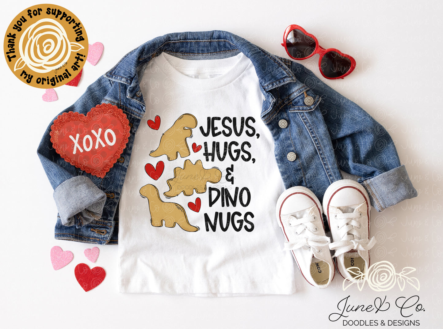 Jesus, Hugs, & Dino Nugs PNG| Chicken Nuggets Sublimation File| Boys Faith Shirt Design| Hand Lettered Printable Art| Instant Download