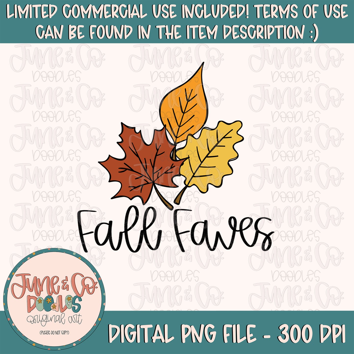 Fall Faves PNG| Fall Season Sublimation File| Favorite Fall Things Shirt Design| Hand Lettered Printable Art| Instant Download