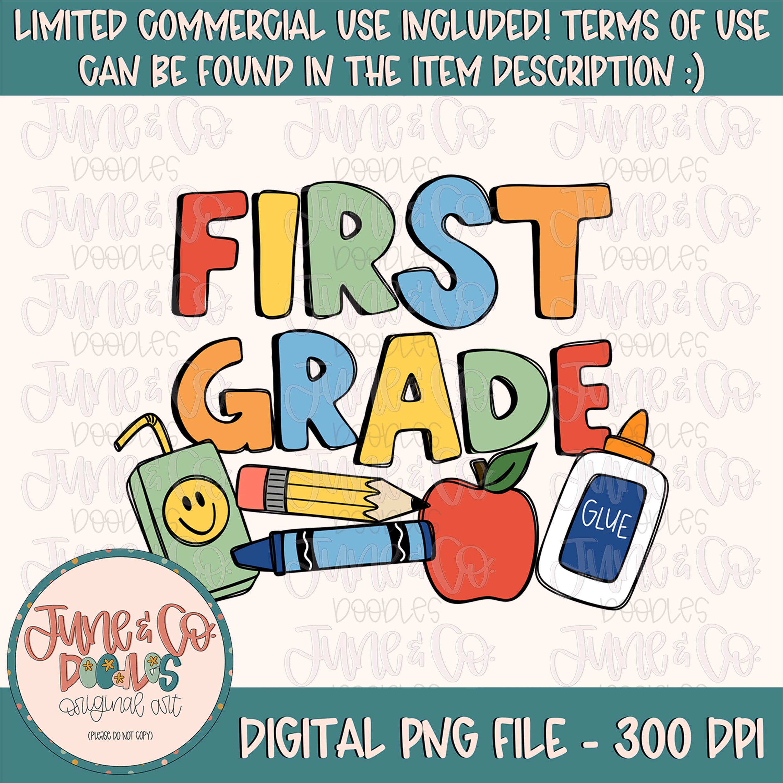 First Grade Thumbnail Boys First Grade Doodles PNG| Boy Back To School Sublimation File| Ele ...
