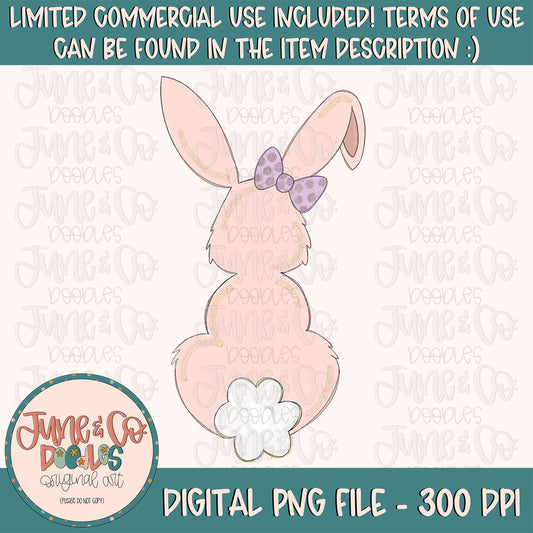 Girl Bunny with Bow PNG| Little Girl Easter Sublimation File| Girl Easter Shirt Design| Basket Tag Design| Printable Art| Instant Download