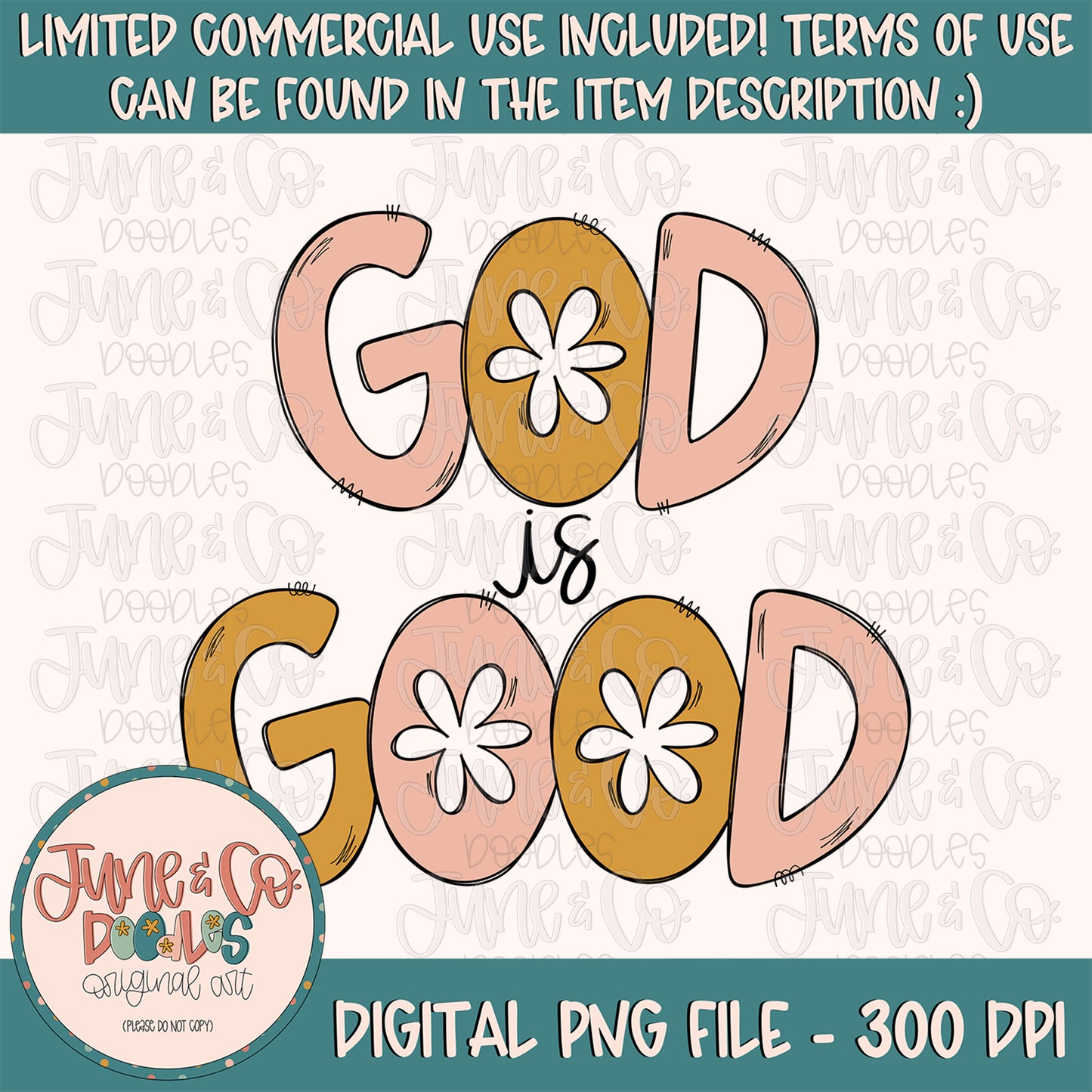 God Is Good PNG| Christian Sublimation File| Faith Doodles Shirt Design| Religious Graphic| Hand Lettered Printable Art| Instant Download