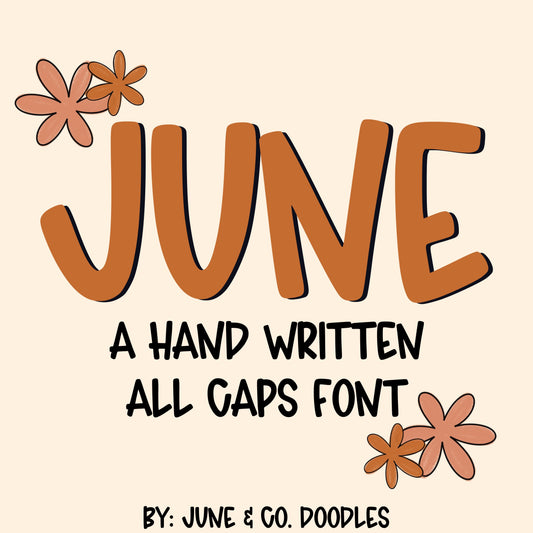 June Font| Hand Written All Caps Font| Funky Hand Lettering| OTF File| TTF File| Instant Download