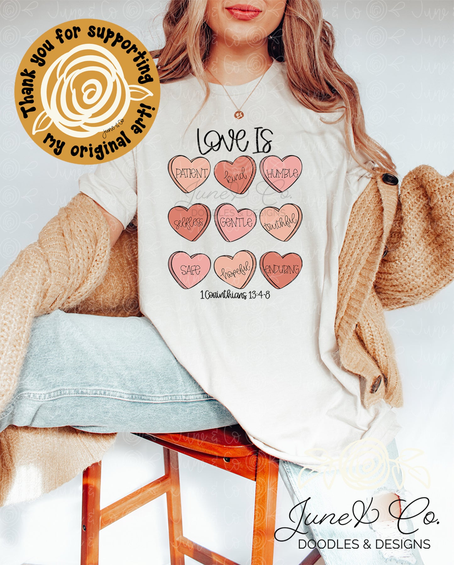 Love Is Valentine's Hearts PNG| Christian Valentine's Sublimation File| Valentine's Day Shirt Design| Faith Printable Art| Instant Download