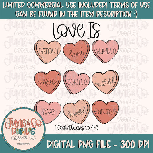 Love Is Valentine's Hearts PNG| Christian Valentine's Sublimation File| Valentine's Day Shirt Design| Faith Printable Art| Instant Download