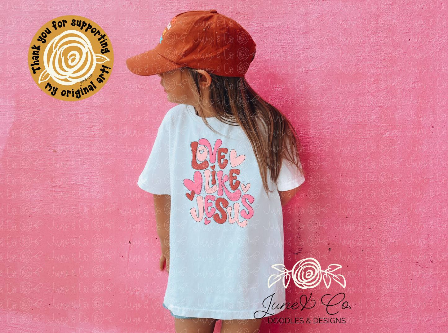 Girls Love Like Jesus PNG| Retro Faith VDay Sublimation File| Ladies Valentine's Shirt Design| Hand Lettered Printable Art| Instant Download