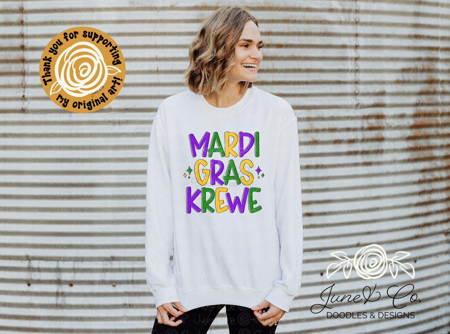 Mardi Gras Krewe PNG| Fat Tuesday Sublimation File| Laissez Les Bon Temps Rouler Shirt Design| Hand Lettered Printable Art| Instant Download