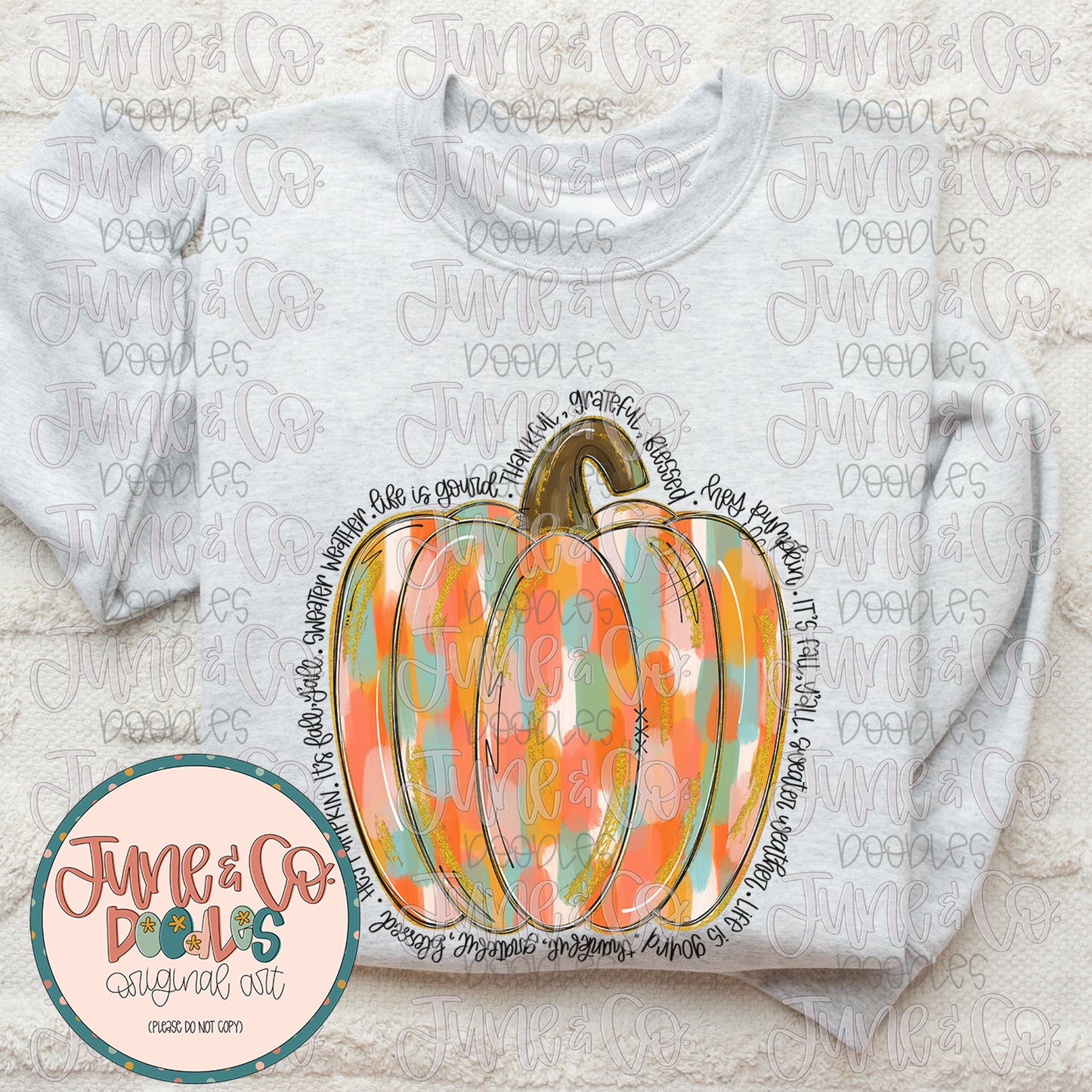 Painted Pumpkin PNG| Gold Glitter Pumpkin Sublimation File| Girly Fall Shirt Design| Hand Lettered Printable Art| Instant Download