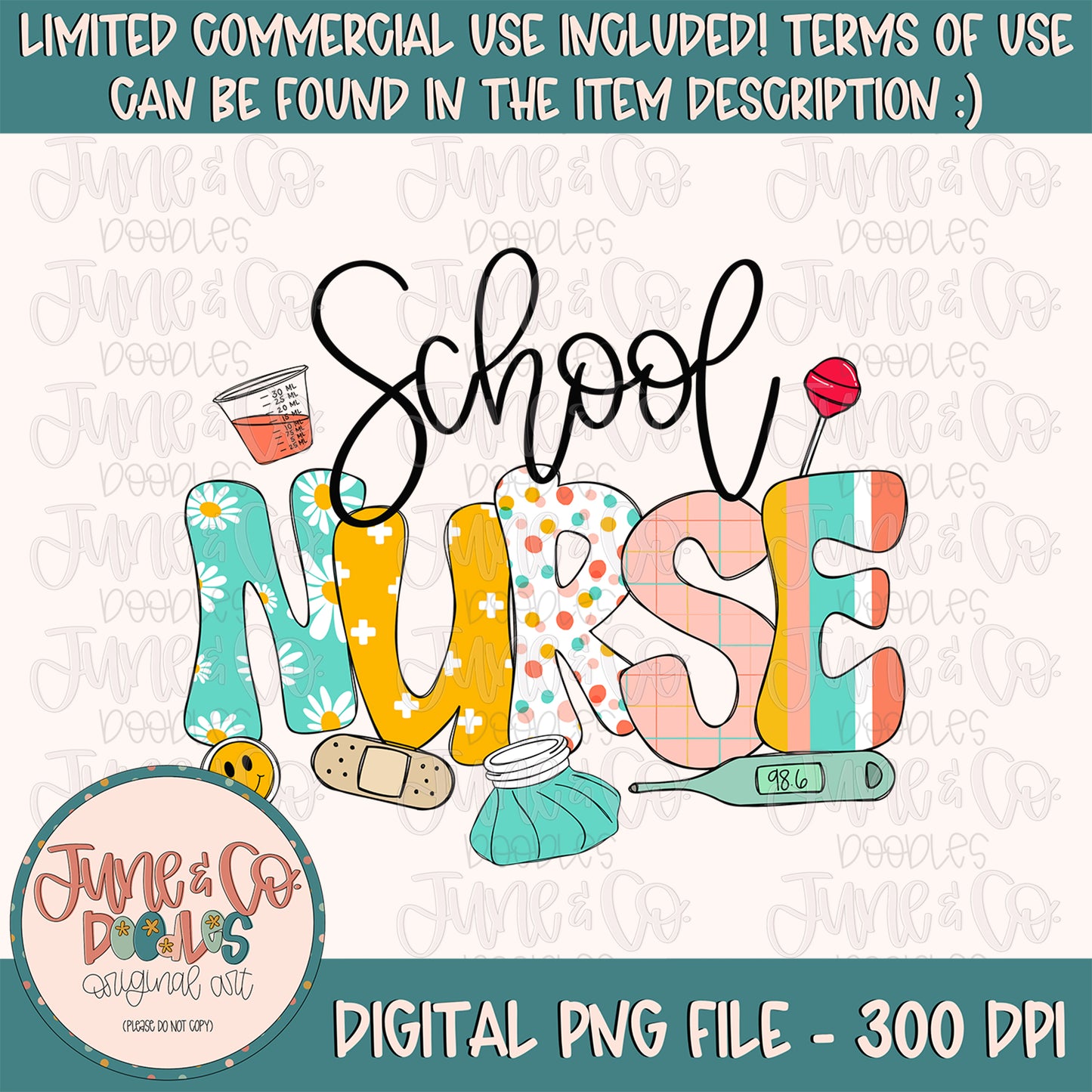 School Nurse PNG| Retro School RN Sublimation File| Hand Lettered School Nurse Shirt Design| Nursing Printable Art| Instant Download