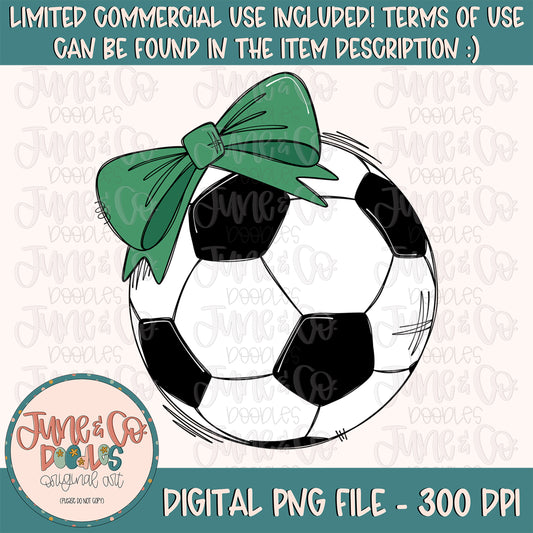 Girly Soccer Ball PNG| Soccer Ball With Bow Sublimation File| Girls Soccer Shirt Design| Hand Sketched Printable Art| Instant Download