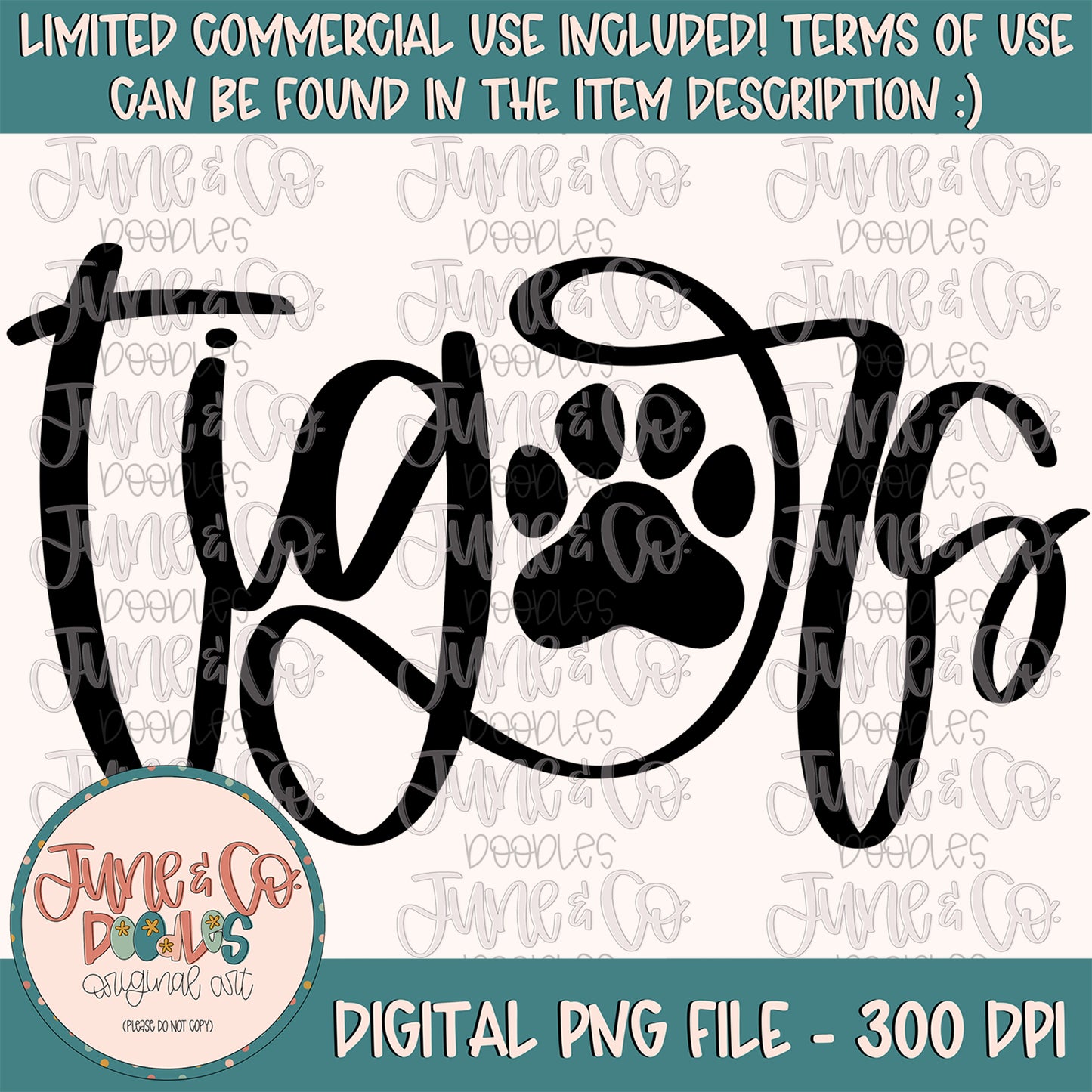 Tigers Mascot Lettering With Pawprint PNG| Team Spirit Sublimation File| Sports Team SVG| Hand Lettered Printable Art| Instant Download