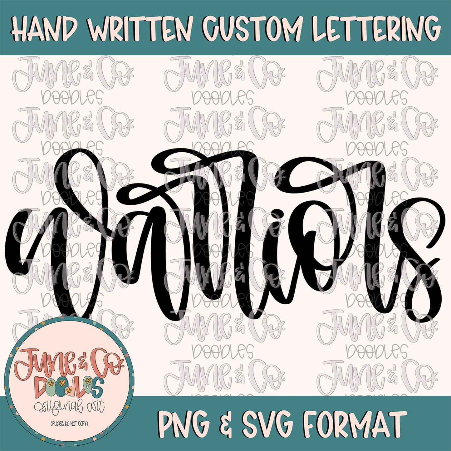 Warriors Mascot Lettering PNG| Team Spirit Sublimation File| Sports Team SVG| Hand Lettered Printable Art| Instant Download